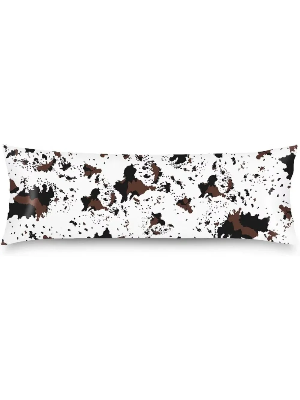 Soft Silk Satin Body Pillow Cover - Cow Print Envelope Closure, 20